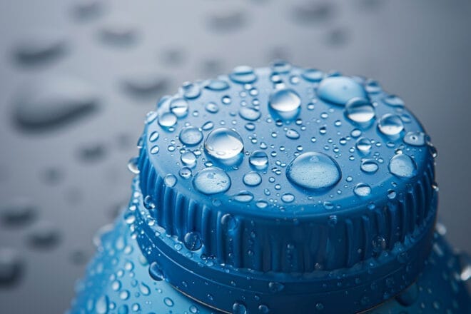 Illustration. Une bouteille d'eau minérale.