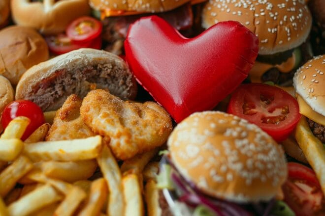 Illustration. Santé cardiaque et alimentation.