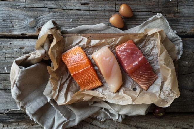 Illustration. Des aliments riches en protéines.
