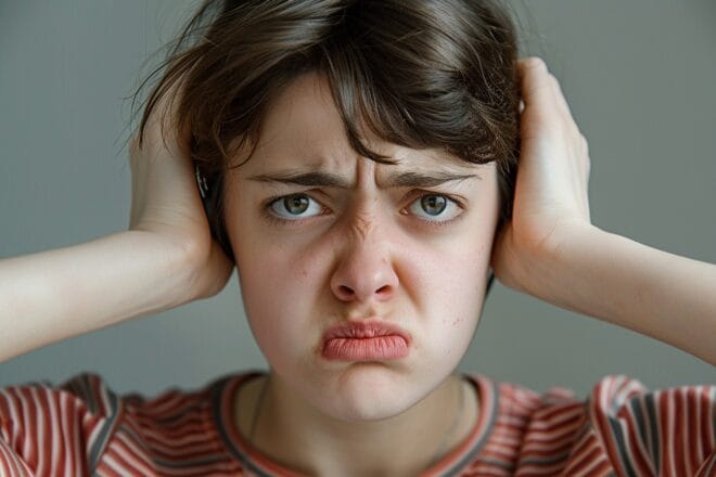 Illustration. Des acouphènes pénibles.