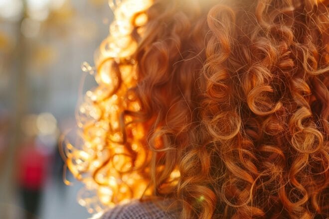 Illustration. Des cheveux roux et frisés.
