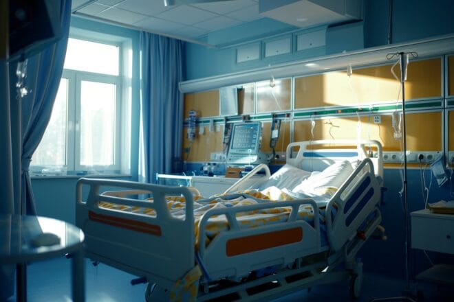 Illustration. Une chambre d'hôpital.