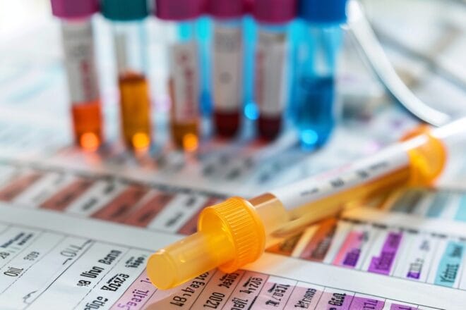 Illustration. Des prélèvements et résultats de laboratoire.