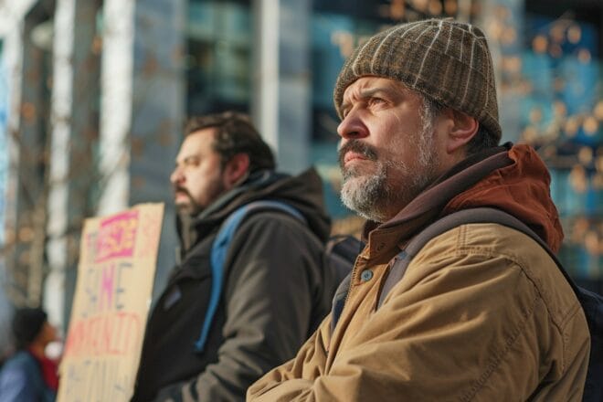 Illustration. Une manifestation.