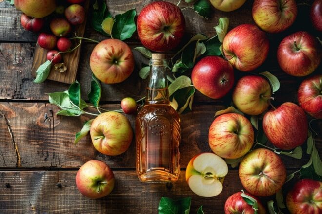 Illustration. Du vinaigre de cidre.