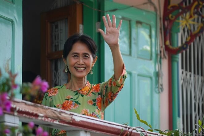 Illustration. Aung San Suu Kyi.