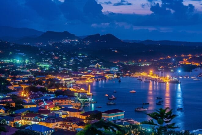 Illustration. Pointe-à-Pitre, de nuit.