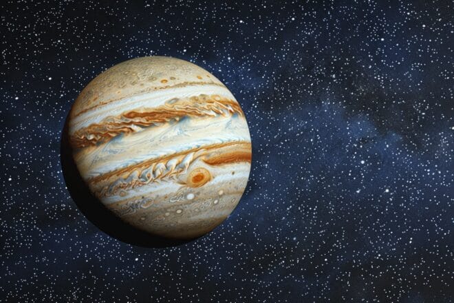 Représentation artistique de Jupiter.
