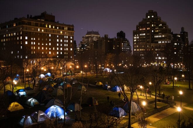 Illustration. Occupation du campus de l'université Columbia, avril 2024.