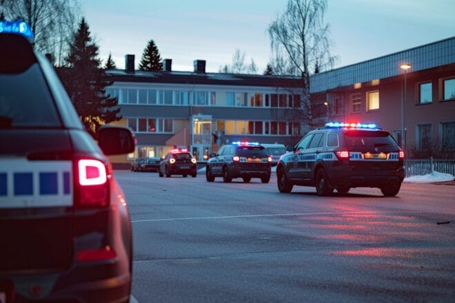 Illustration. Des véhicules de police en Finlande.