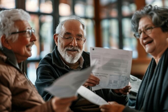 Illustration. Des retraités heureux.
