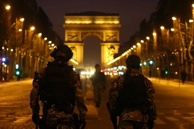 Illustration. Sécurité sur les Champs-Elysées.