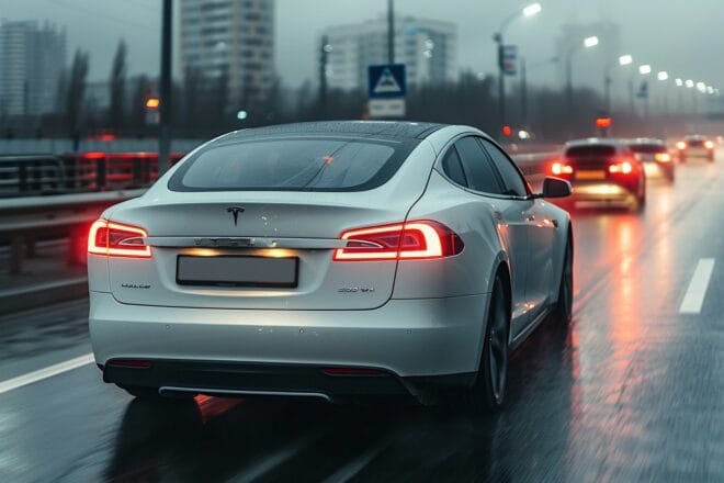 Illustration. Une voiture électrique.