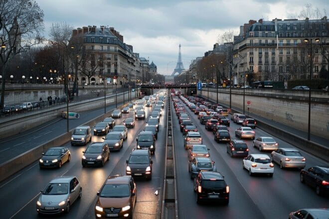 Illustration. La circulation sur le périphérique parisien.