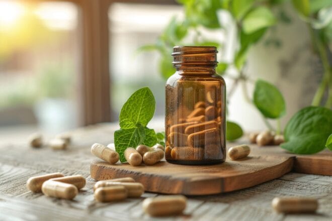 Illustration. Un complément alimentaire sous forme de gélules.
