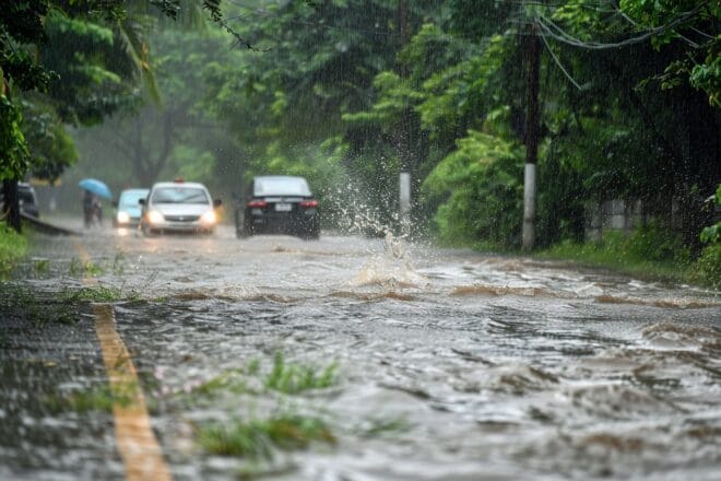 Illustration. De fortes pluies en Indonésie.