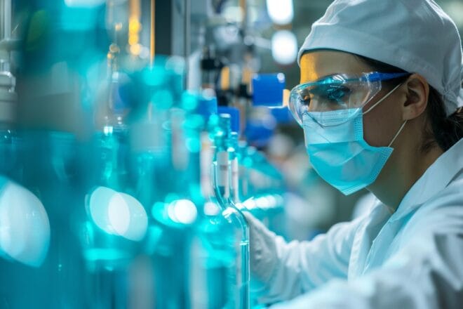 Illustration. Une usine pharmaceutique.