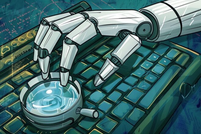Illustration de la recherche sur le Net avec l'intelligence artificielle.
