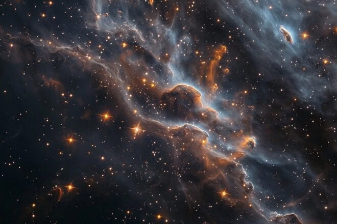 Illustration. La formation d'une galaxie.