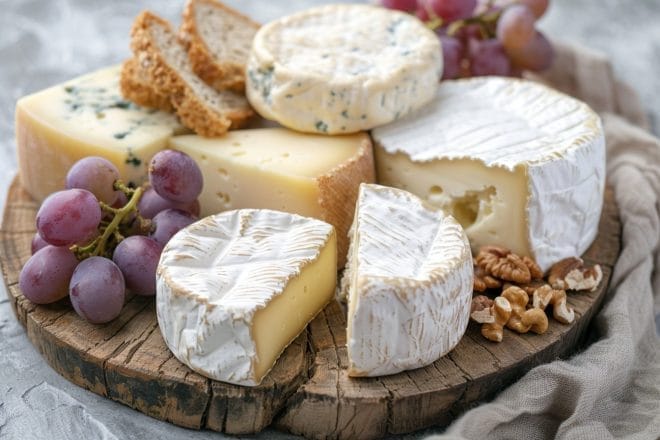 Illustration. Un plateau de fromages.