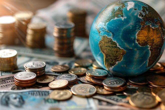 Illustration de la richesse mondiale.