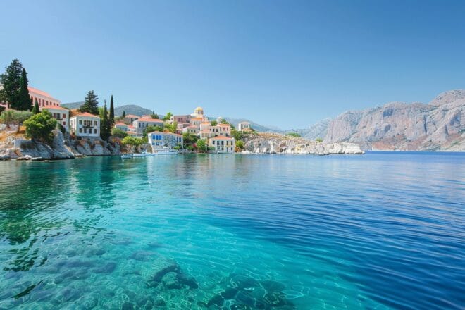 Illustration. L'île de Symi, en Grèce.