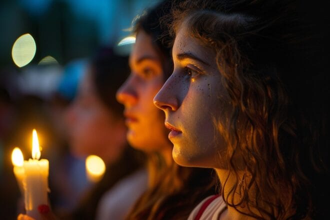 Illustration. Une veillée hommage.
