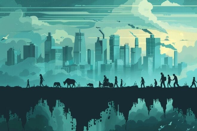 Illustration. Les conséquences humaines du changement climatique.