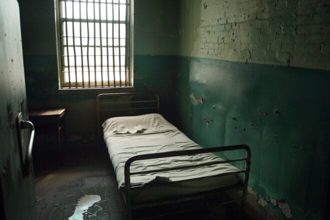 Illustration. Une cellule de prison.