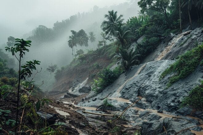 Illustration. Un glissement de terrain en Inde.