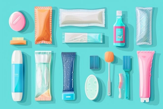 Illustration. Des produits d'hygiène.
