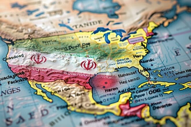 Illustration. Les relations entre Iran et Etats-Unis.