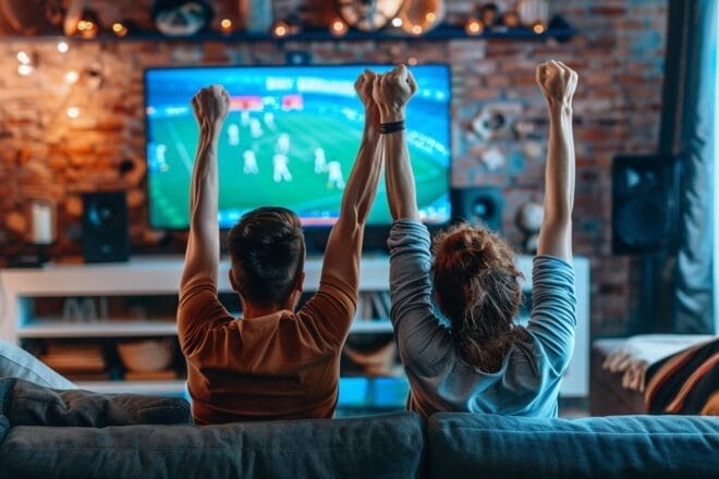 Illustration. Un match à la télé.