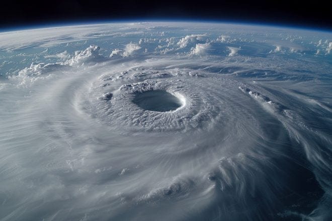 Illustration. Un ouragan impressionnant.