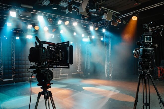 Illustration. Un studio de télé.