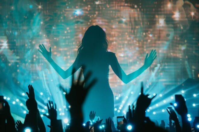 Illustration. Le concert d'une star.