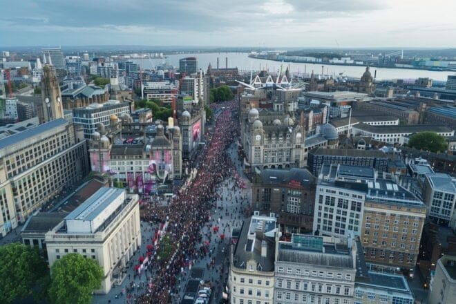 Illustration. Une manifestation à Liverpool.