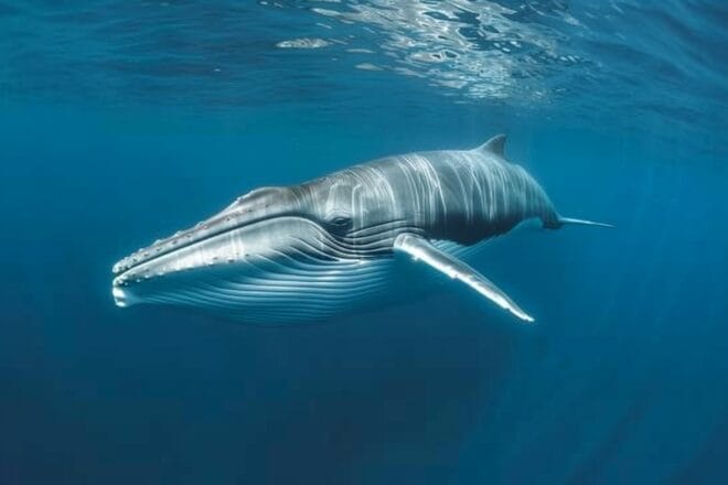 Illustration. Un rorqual commun.