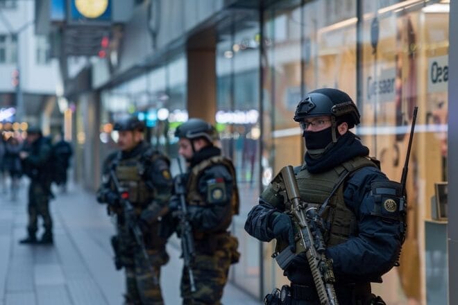 Image d'illustration. Illustration. Périmètre sécurisé par la police en Allemagne.
