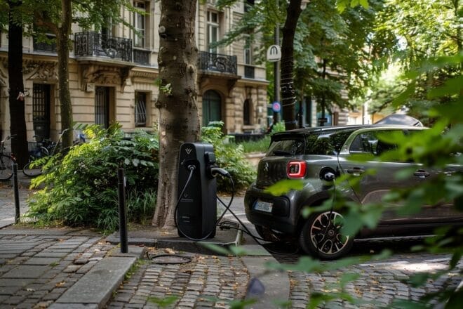 Image d'illustration. Une voiture électrique en charge.