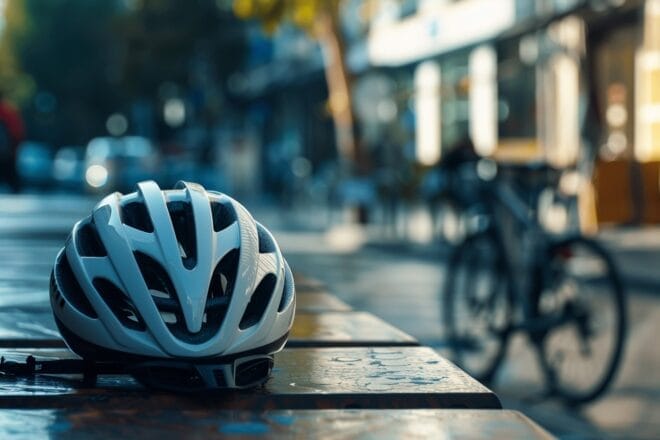 Image d'illustration. Casque vélo, sécurité routière.