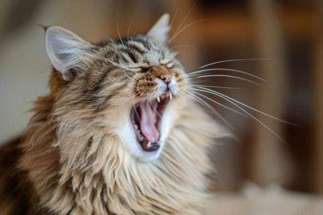 Image d'illustration. Un chat en train de bailler.