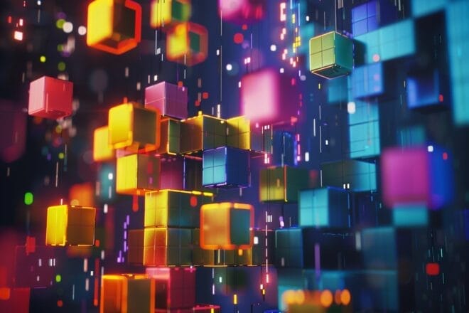 Image d'illustration. Des cubes Tetris en 3D.