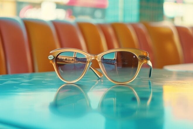 Image d'illustration. Des lunettes vintage dans un décor retro.