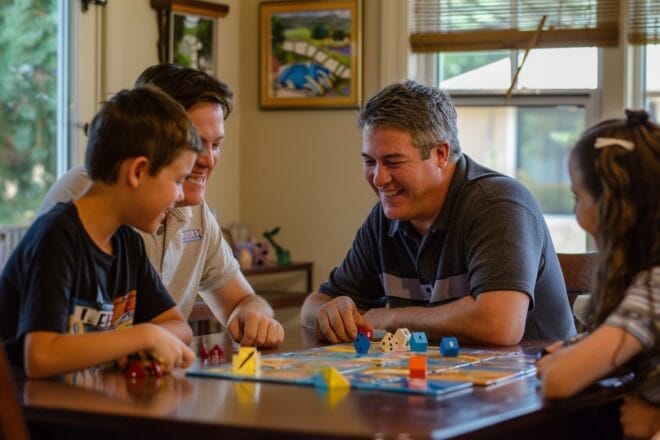 Image d'illustration. Famille jeu société