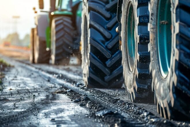 Image d'illustration. Tracteurs sur la route.