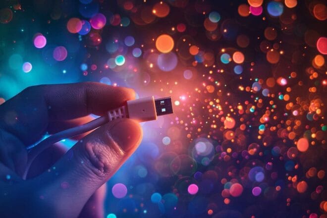 Image d'illustration.
main câble USB