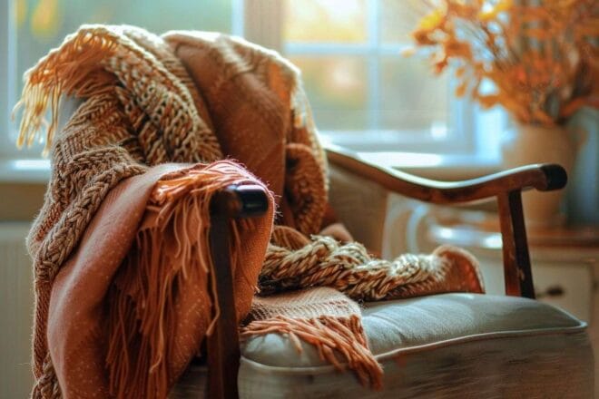 Écharpe douce sur chaise