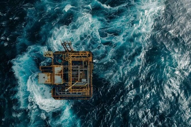 Image d'illustration. Vue aérienne d une plateforme offshore