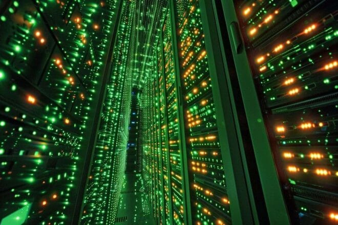 Image d'illustration.Lumières du serveur dans un datacenter